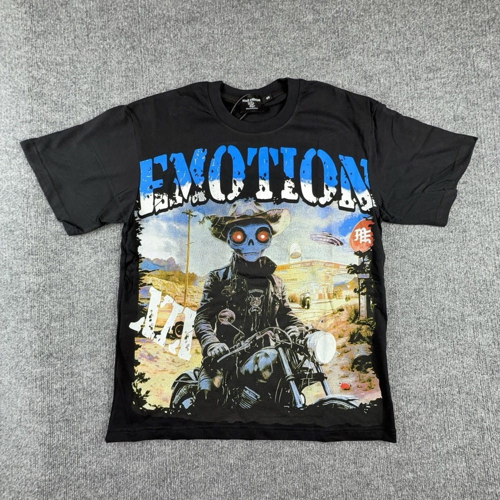 Mixed Emotion Shirt Mens Small Black Biker Motorcycle Graphic Tee Streetwear